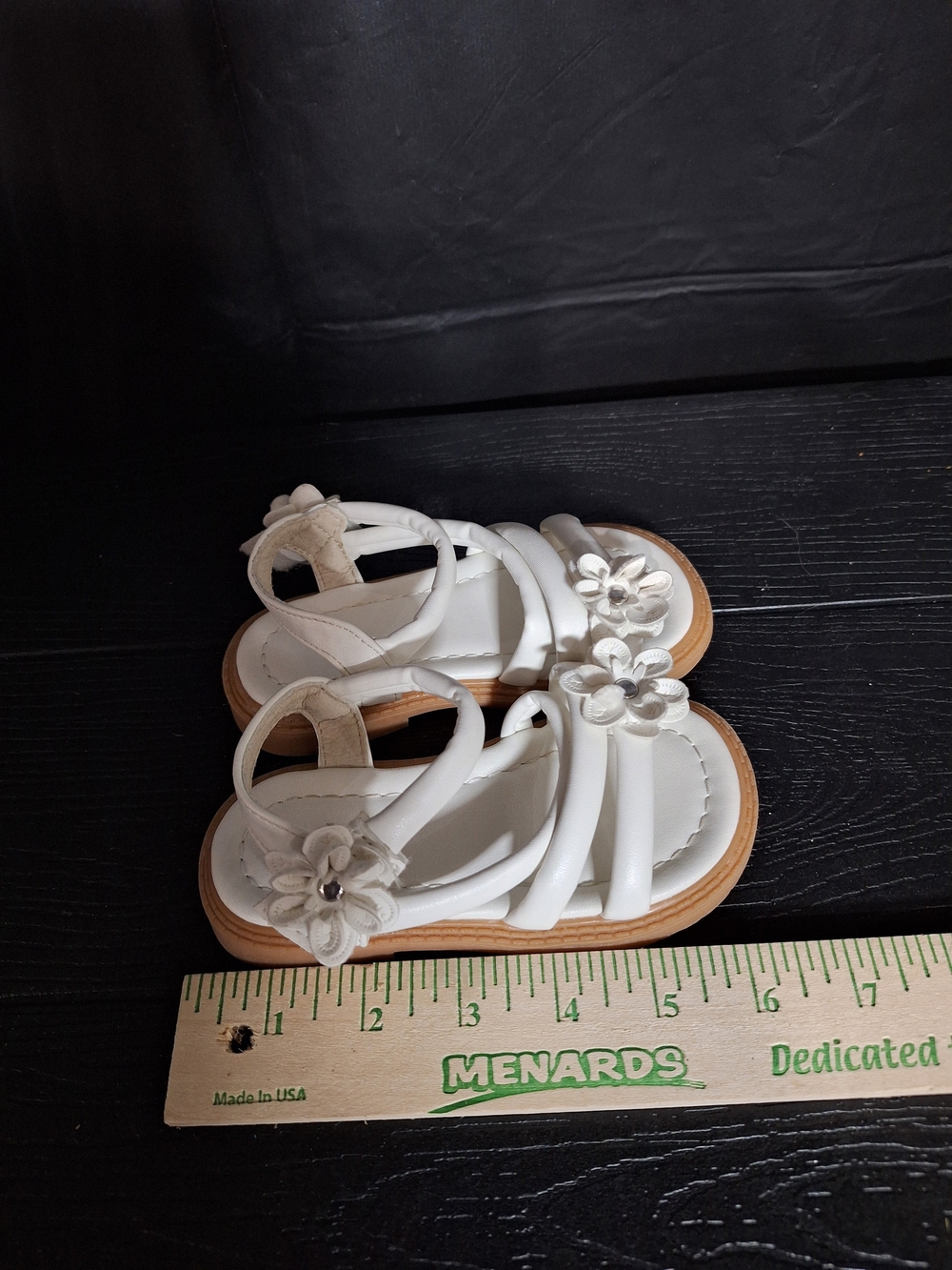 Kids White Floral Strappy Sandals